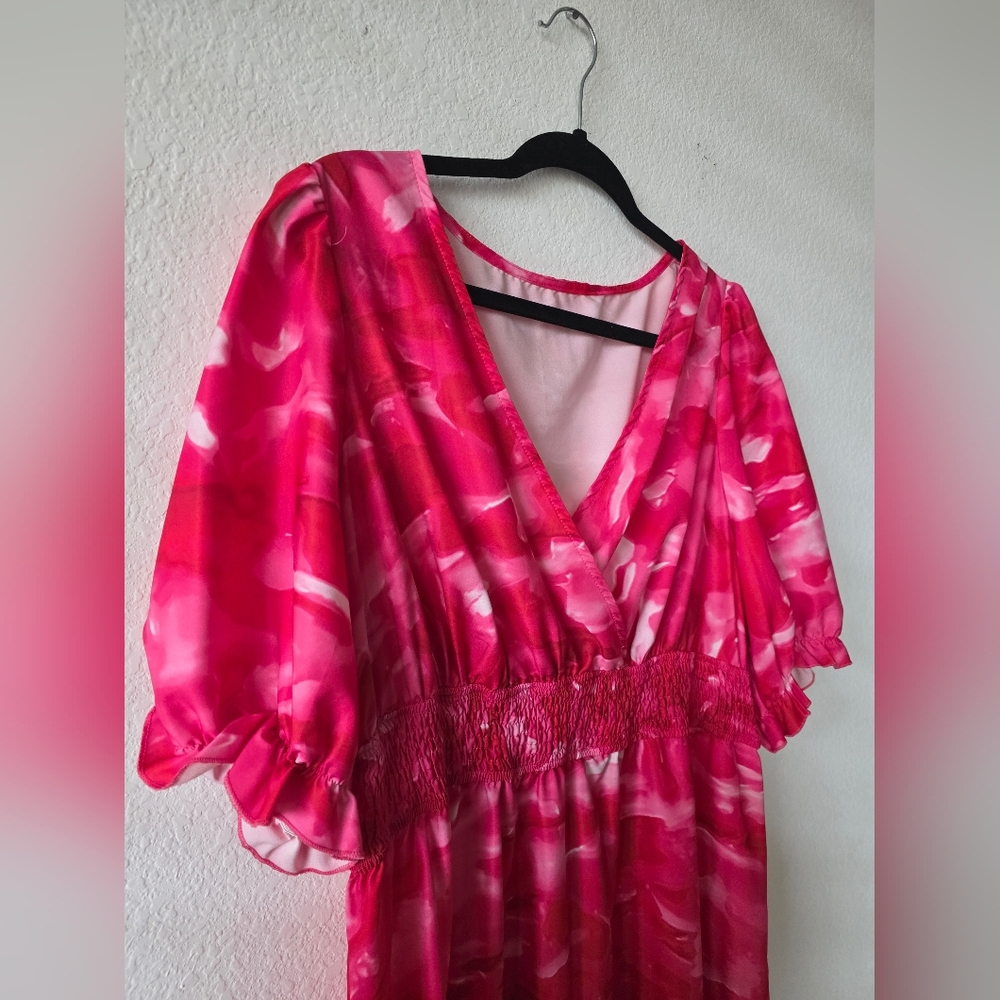 SHEIN Curve Plus Vibrant Pink Valentine Maxi Dress - Picture 8 of 11